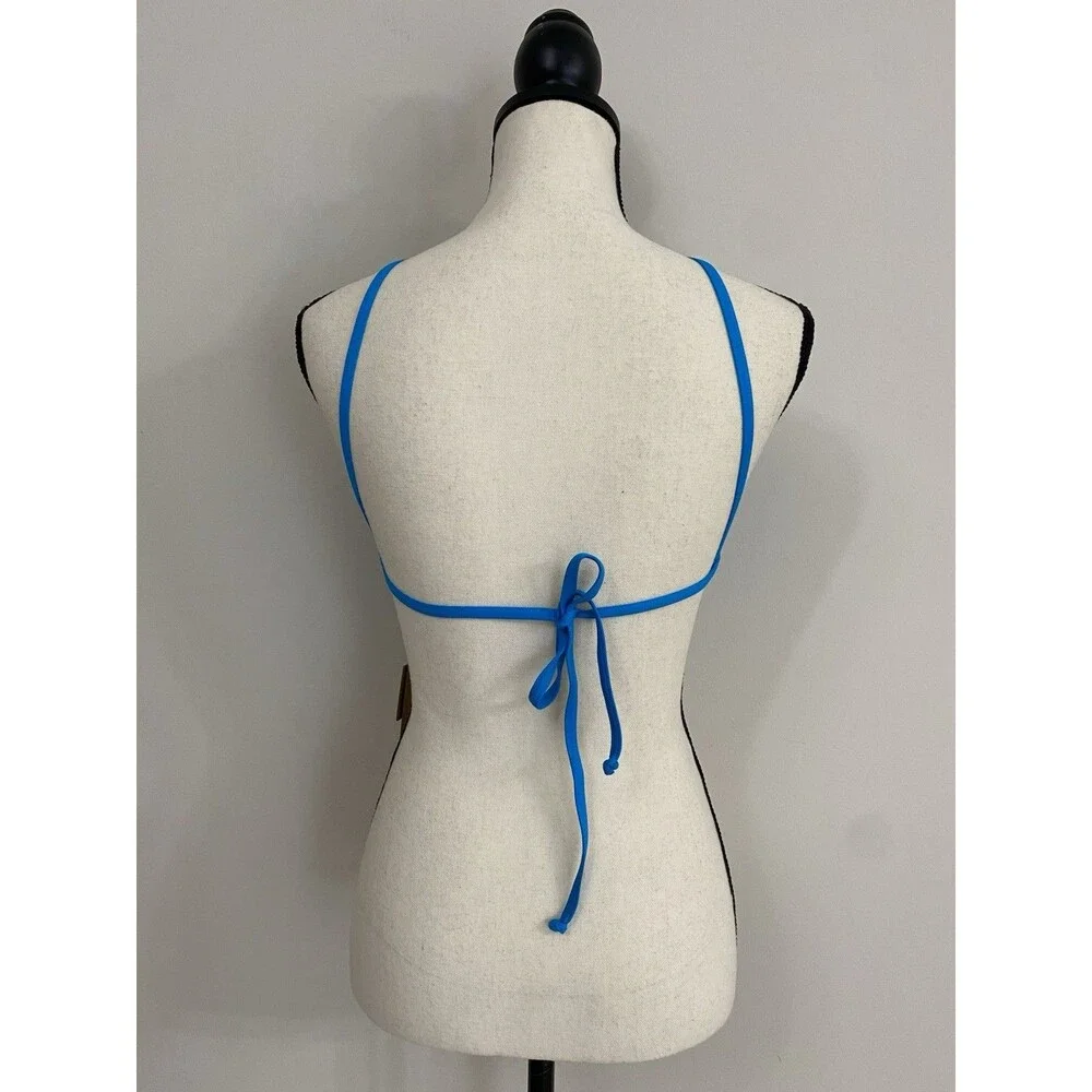 SKIMS Signature Swim High Neck Top Turquoise NWT Size S Small